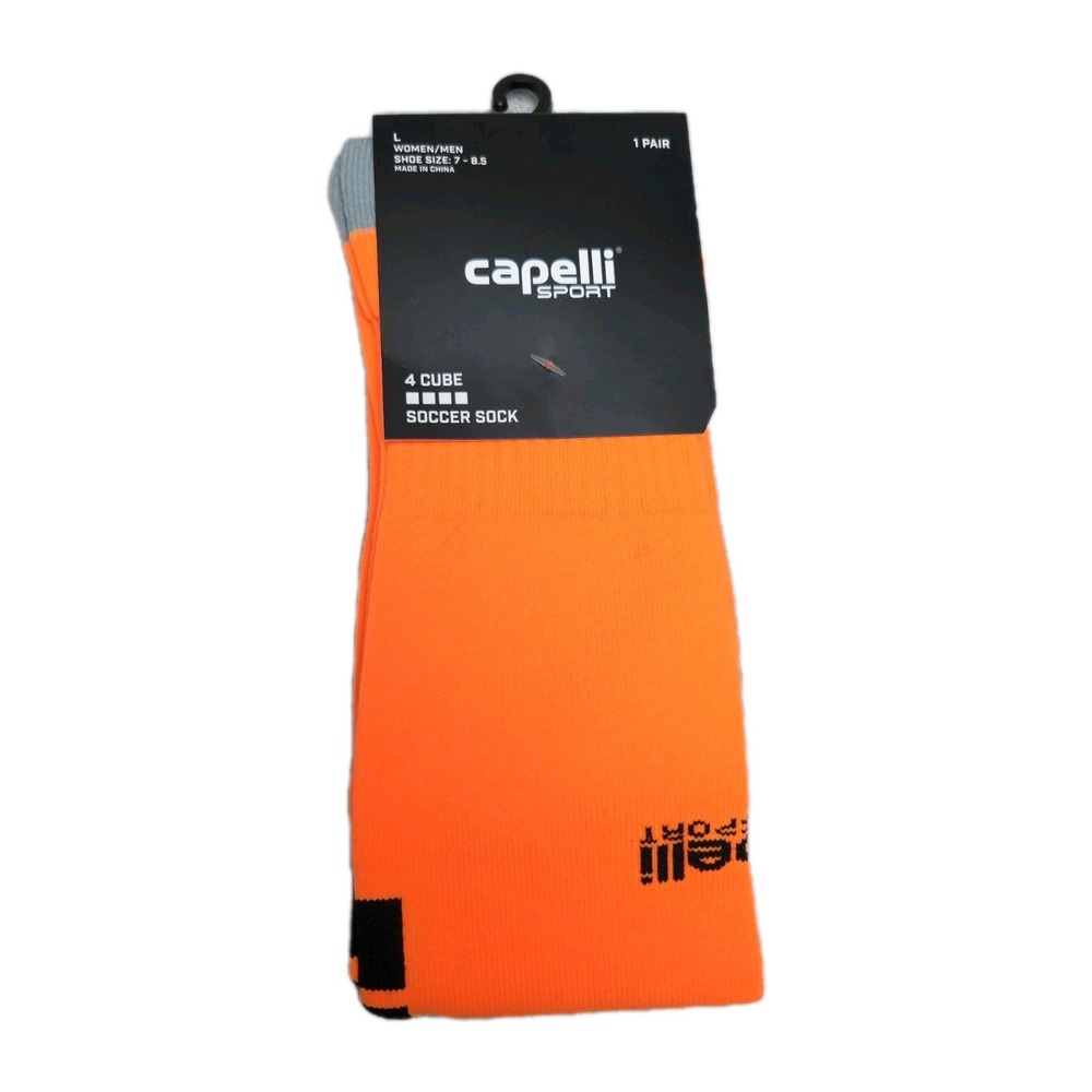 Capelli Sports‎ Soccer 4-CUBE MATCH SOCKS AGX-1782_NEONORANGEBLK